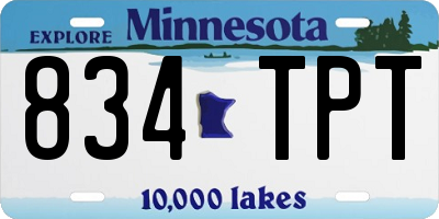 MN license plate 834TPT