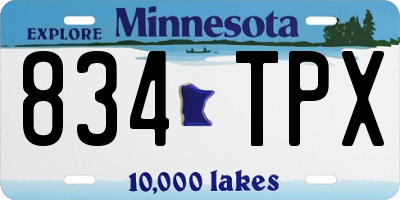 MN license plate 834TPX