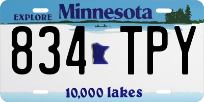 MN license plate 834TPY
