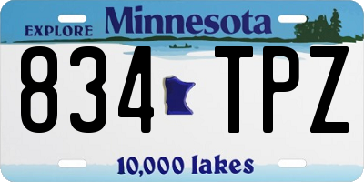 MN license plate 834TPZ