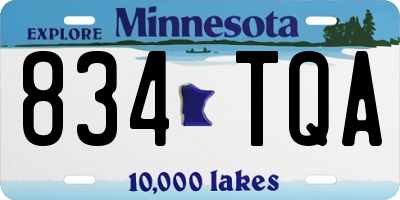 MN license plate 834TQA