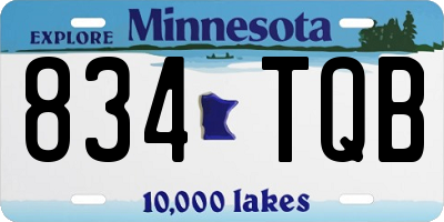 MN license plate 834TQB