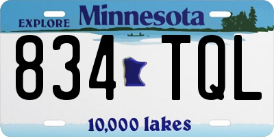 MN license plate 834TQL
