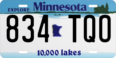 MN license plate 834TQO