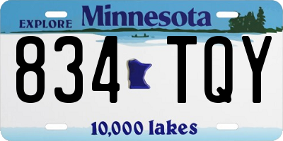 MN license plate 834TQY