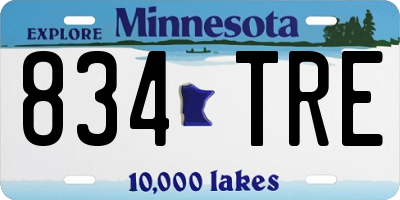 MN license plate 834TRE