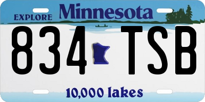 MN license plate 834TSB