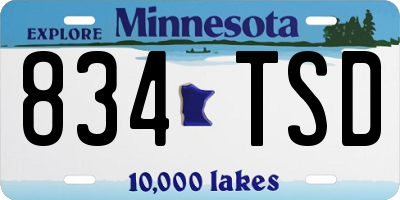 MN license plate 834TSD