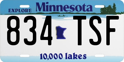 MN license plate 834TSF