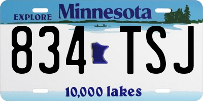 MN license plate 834TSJ