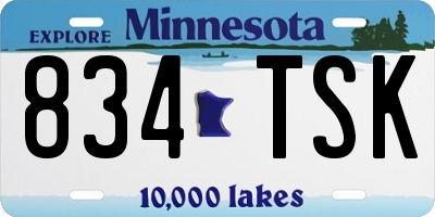 MN license plate 834TSK