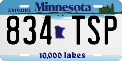 MN license plate 834TSP