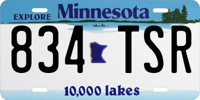MN license plate 834TSR