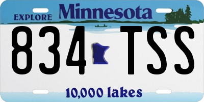 MN license plate 834TSS