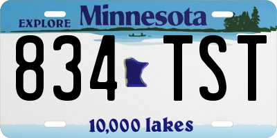 MN license plate 834TST