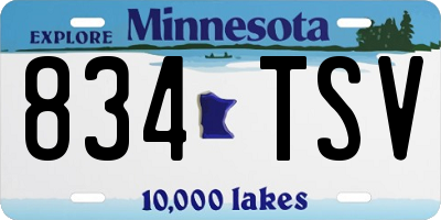 MN license plate 834TSV