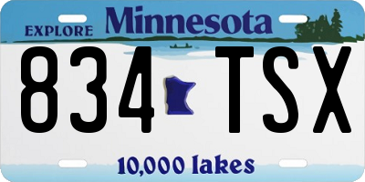 MN license plate 834TSX