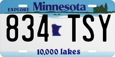 MN license plate 834TSY