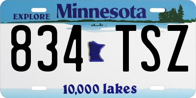 MN license plate 834TSZ