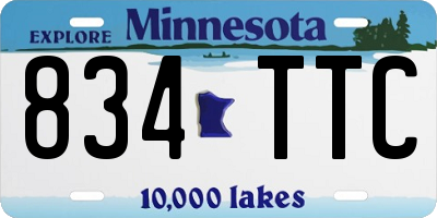 MN license plate 834TTC