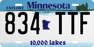 MN license plate 834TTF