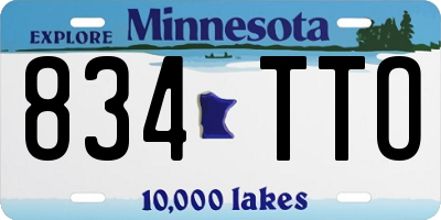 MN license plate 834TTO