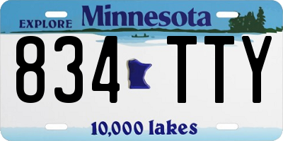 MN license plate 834TTY