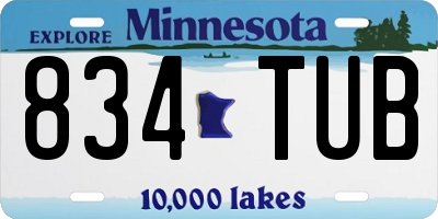 MN license plate 834TUB