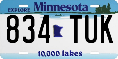 MN license plate 834TUK