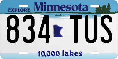 MN license plate 834TUS