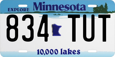 MN license plate 834TUT