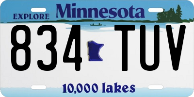 MN license plate 834TUV