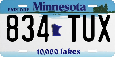 MN license plate 834TUX
