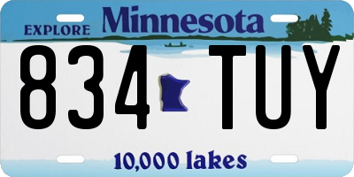 MN license plate 834TUY