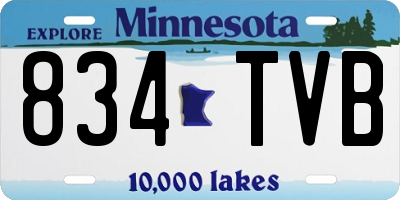 MN license plate 834TVB