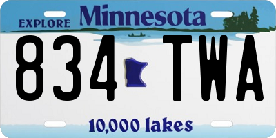 MN license plate 834TWA