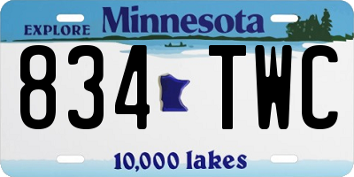 MN license plate 834TWC