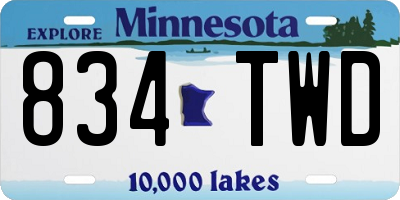 MN license plate 834TWD