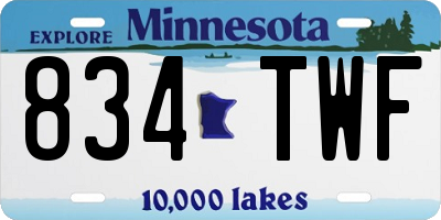 MN license plate 834TWF