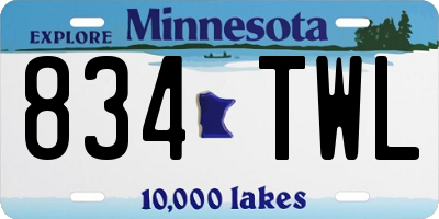 MN license plate 834TWL