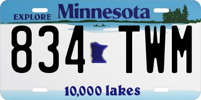 MN license plate 834TWM