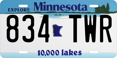 MN license plate 834TWR