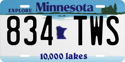 MN license plate 834TWS