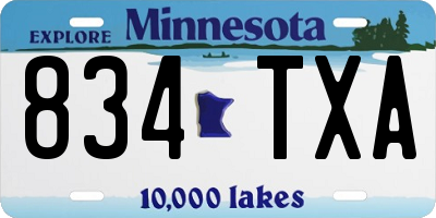 MN license plate 834TXA