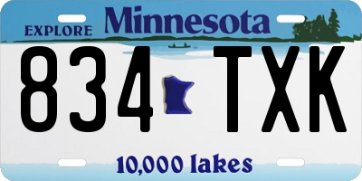 MN license plate 834TXK
