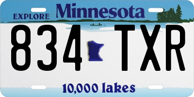 MN license plate 834TXR