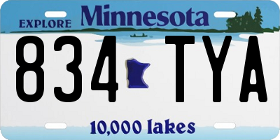 MN license plate 834TYA