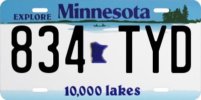 MN license plate 834TYD