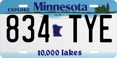 MN license plate 834TYE