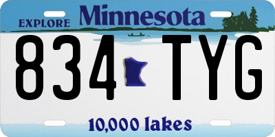 MN license plate 834TYG